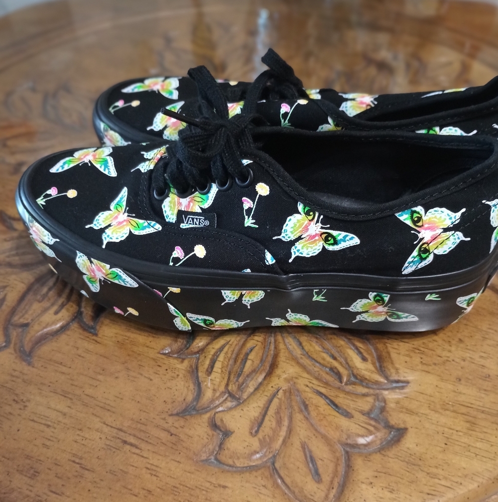 Vans Glow In Black Light Morph Butterfly Women's Stacked Sneakers Size 8